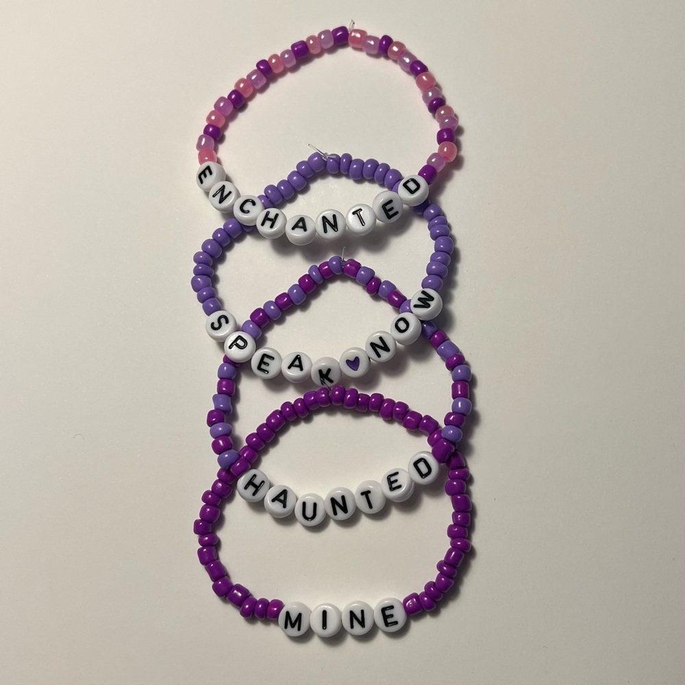 4 TAYLOR SWIFT SPEAK NOW ERA PURPLE FRIENDSHIP BRACELET BUNDLE